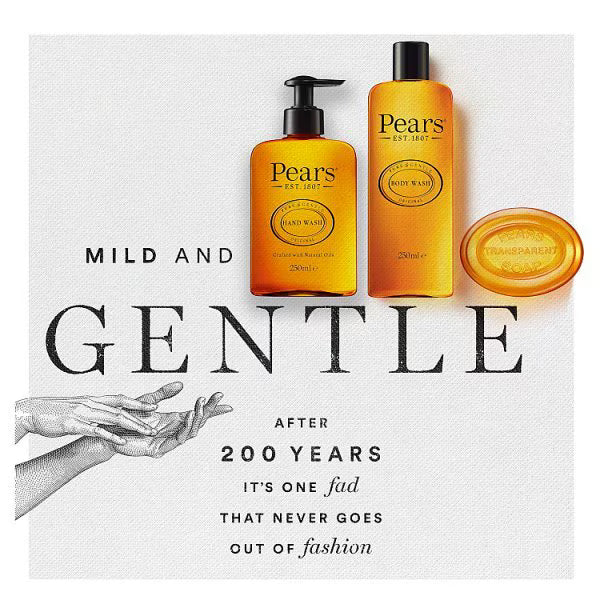 Pears Hand Wash Soap-Free 250ml, imported from the UK