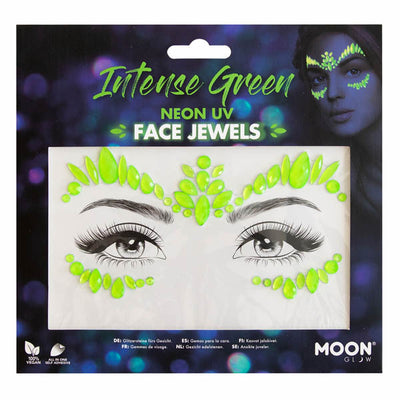Moon Glow Neon UV Face Jewels Intense Green Festival Face Gems