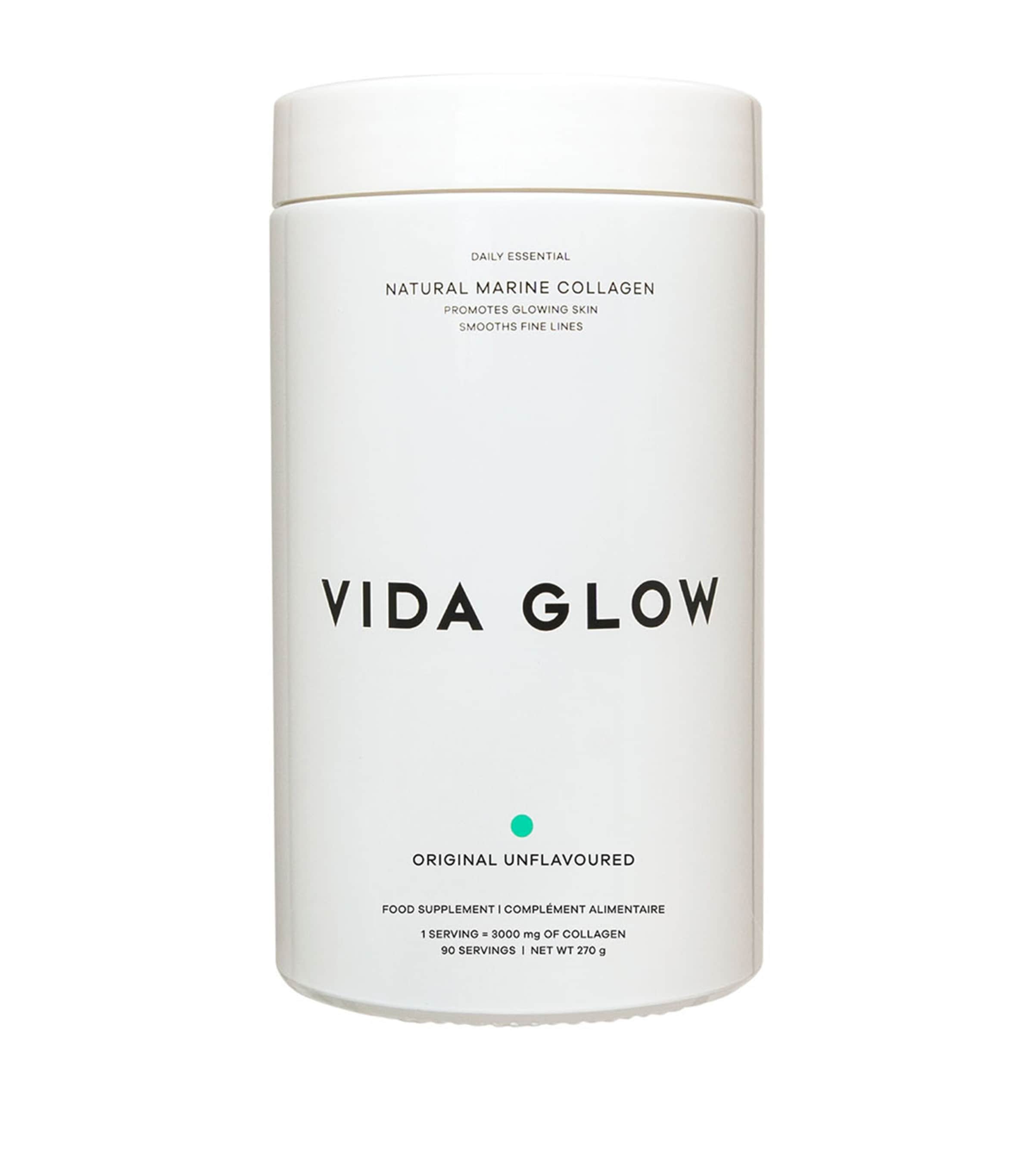 Vida Glow Natural Marine Collagen supplement 3 x 90g (British brand)