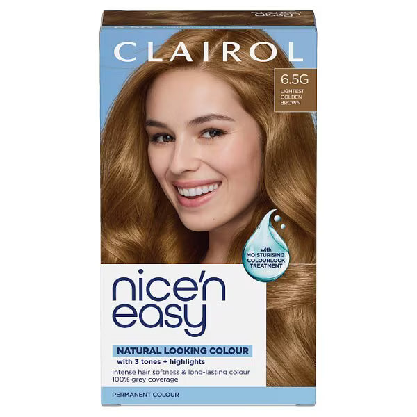 Clairol Nice'N Easy hair dye 6.5G Lightest Gold Brown - British product