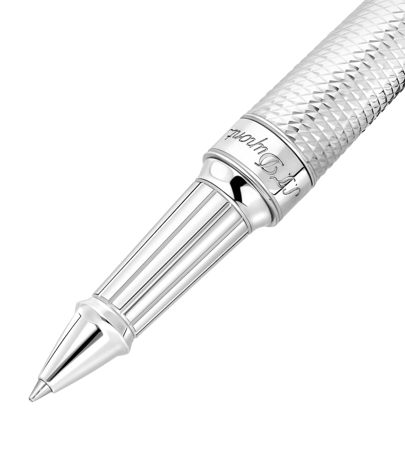 S.T. Dupont Eternity XL rollerball pen with textured guilloche barrel, 16cm height (British brand)