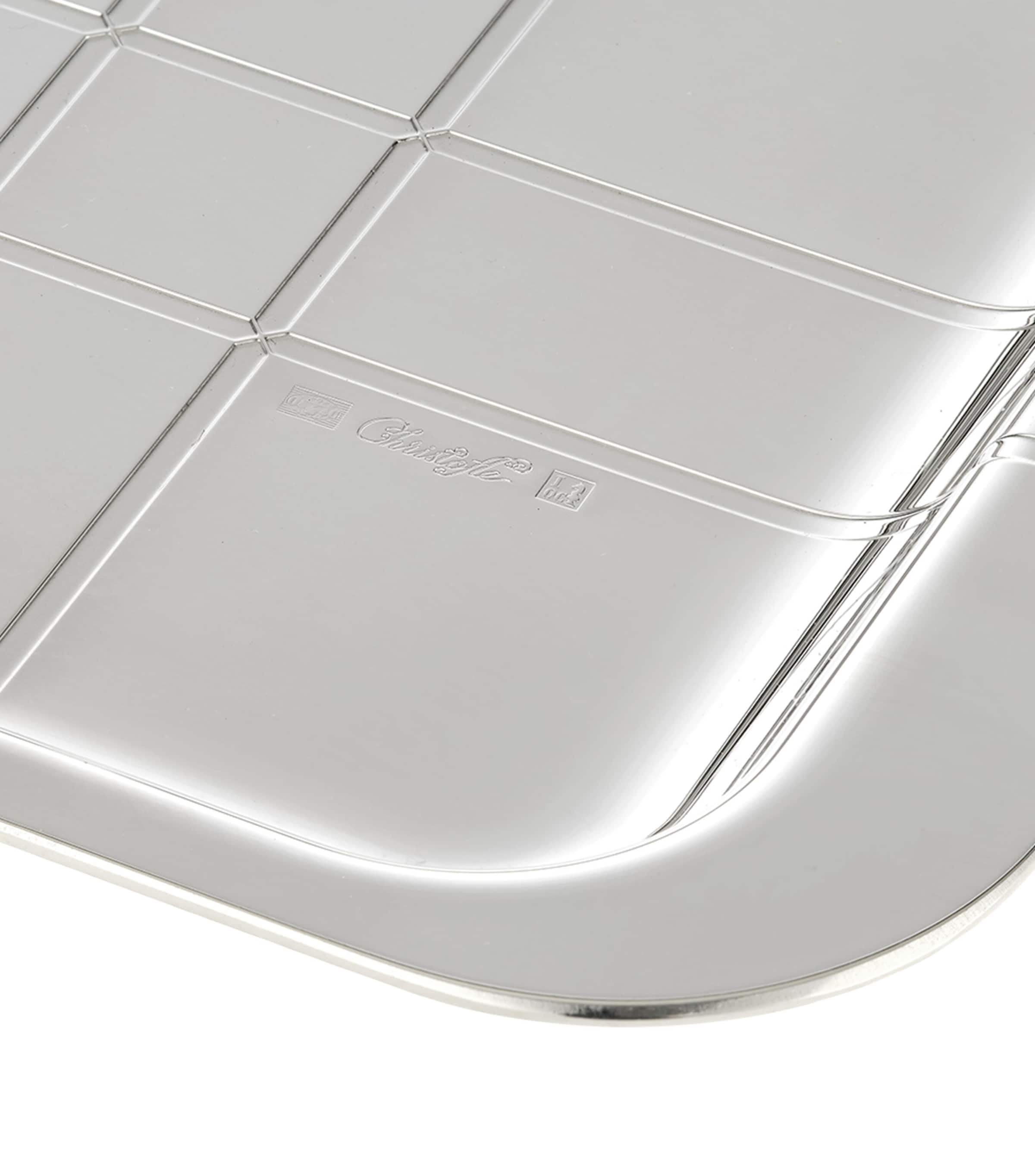 Christofle silver-plated Graphik tray 15cm x 10cm - British product