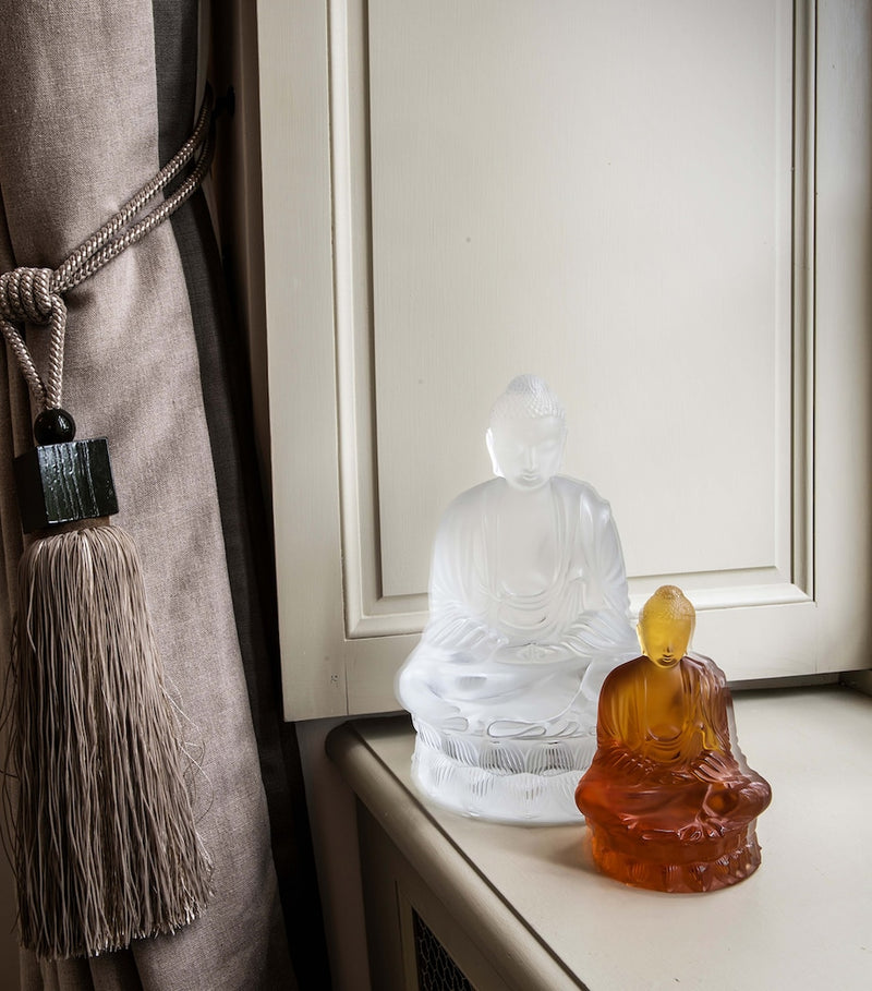Lalique large crystal Buddha sculpture 30.5cm, UK version