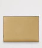 Leather Bifold Wallet with Suede Panels and Gold-Tone Hardware