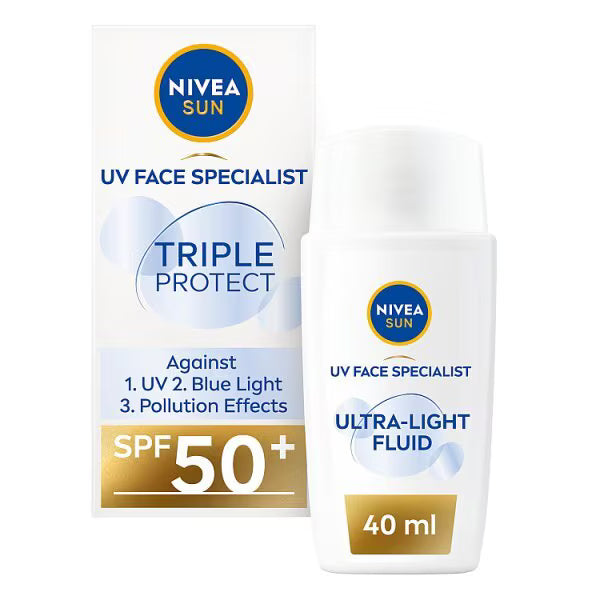 Nivea Sun Fluid Triple Protect SPF50+ 40ml, imported from the UK