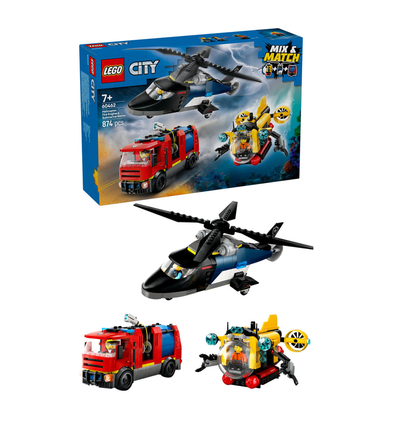 LEGO City Helicopter Fire Truck Submarine set, UK version