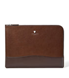 Leather Bifold Wallet with Suede Panels and Gold-Tone Hardware