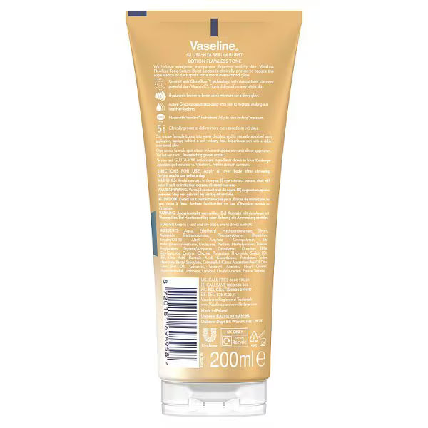 Vaseline Gluta-Hya Serum Burst Lotion 200ml (British brand)