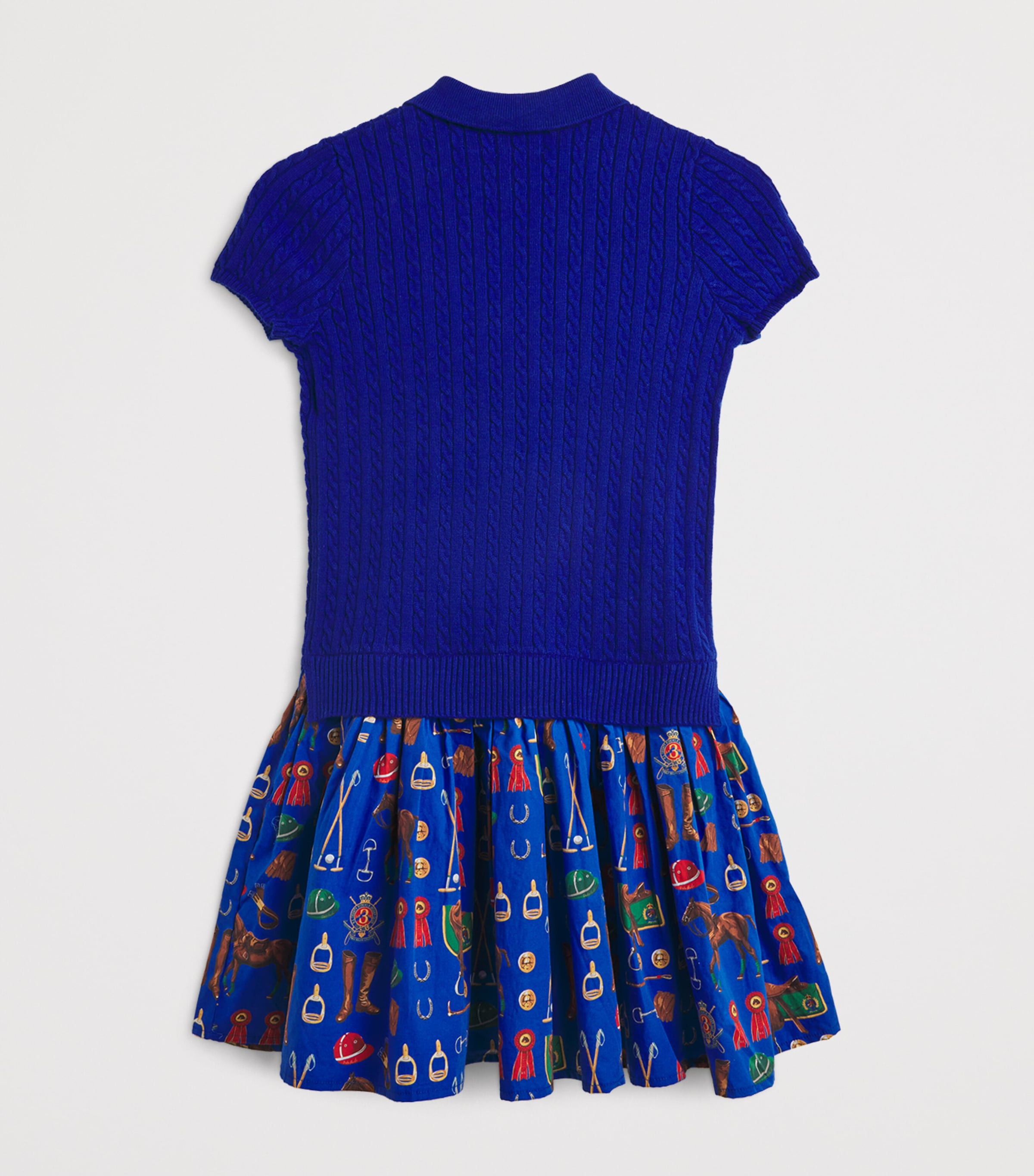 Ralph Lauren Kids Cotton Printed Mini-Cable Dress 7-14 Years, imported from the UK