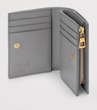 Leather Bifold Wallet with Suede Panels and Gold-Tone Hardware