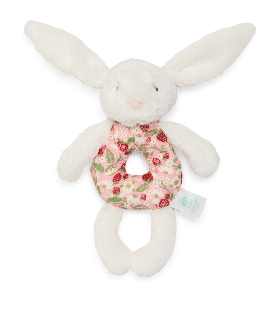 Soft Strawberry Design Baby Rattle with Hollow Centre 18cm x 6cm