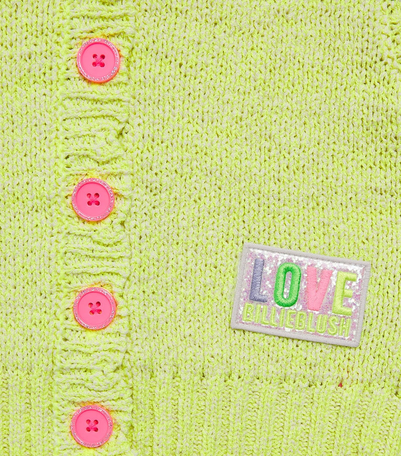 Billieblush knitted appliqué cardigan for children aged 2-12 years - British product