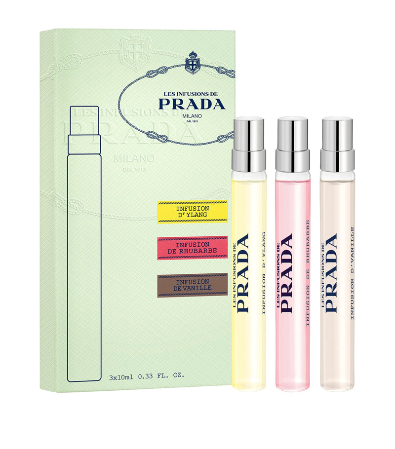 Prada fragrance travel set with Ylang, Rhubarbe, Vanille scents, imported from the UK