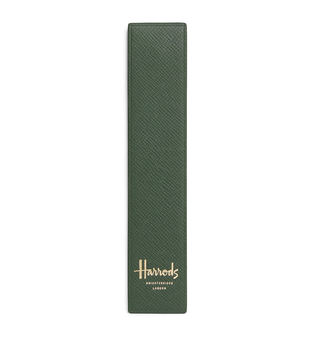 Harrods leather embossed-logo bookmark, UK version