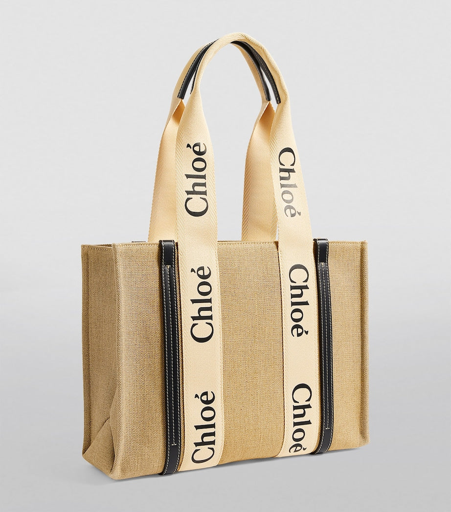 Woven Paper Fibre Basket Bag with Interior Pocket 26x37x12cm