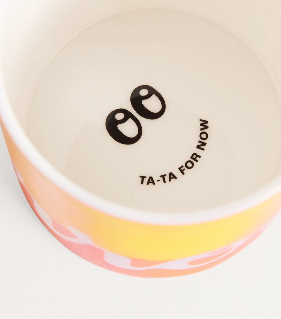 Vibrant Ceramic Mug with Playful Message, 9cm Height x 8.5cm Diameter