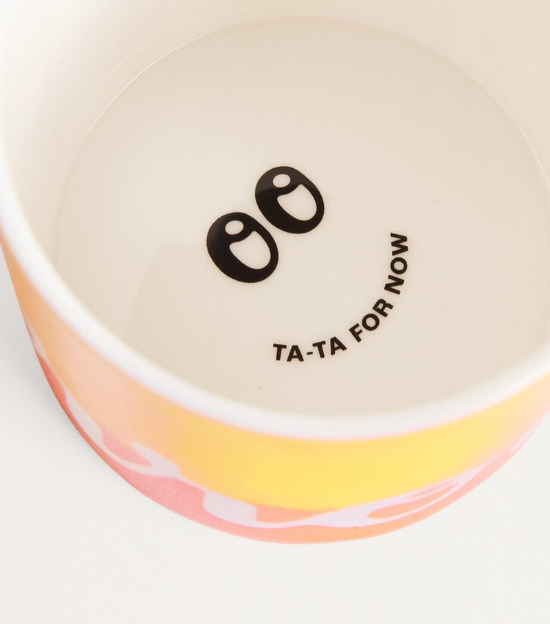Vibrant Ceramic Mug with Playful Message, 9cm Height x 8.5cm Diameter