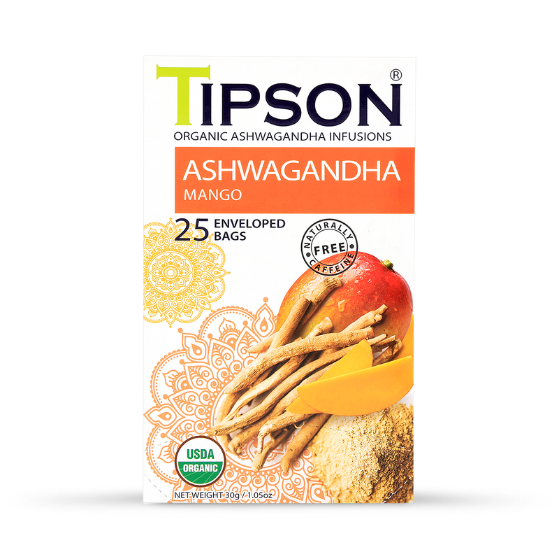 Tipson Organic Ashwagandha Ginger & Peach (25 Enveloped Tea Bags) - 999154