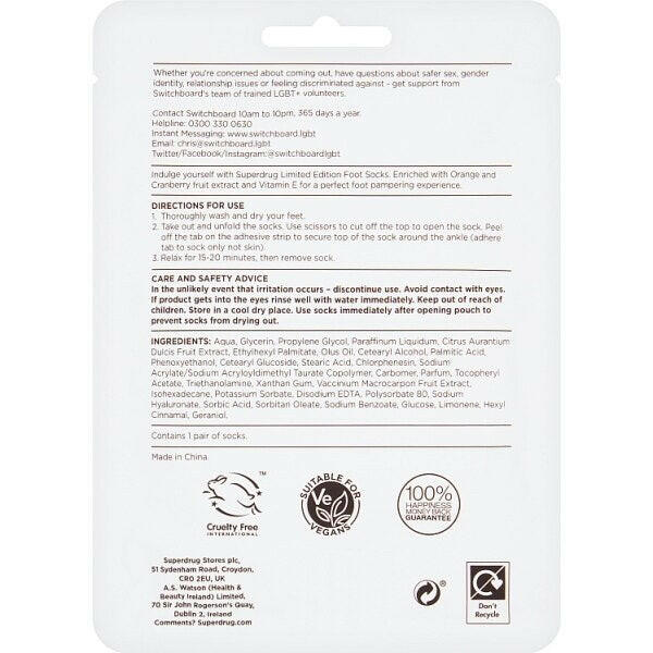 Superdrug Pride Foot Sock Orange GOODS Superdrug   