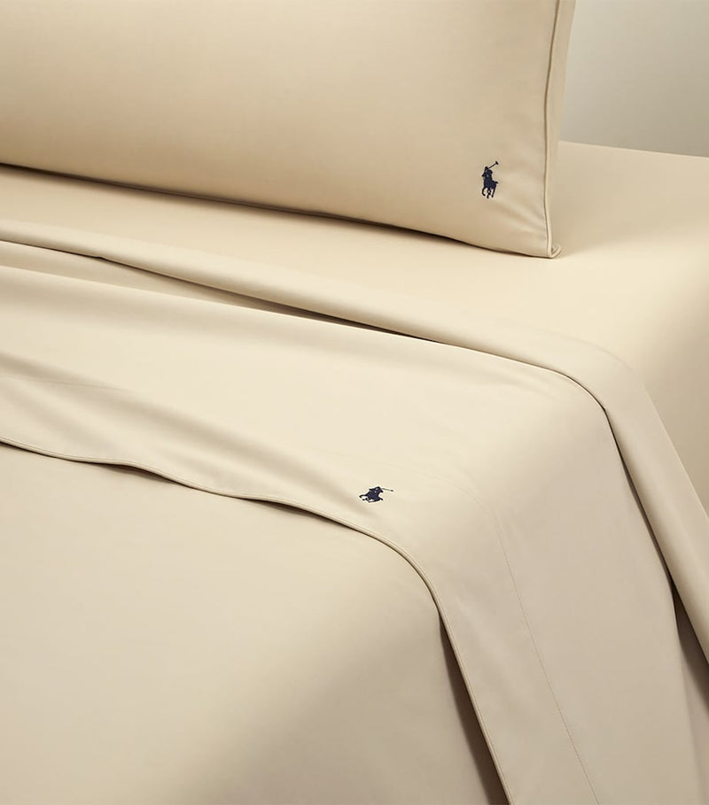 Ralph Lauren Cotton Player Super King flat sheet 270cm x 280cm, imported from the UK