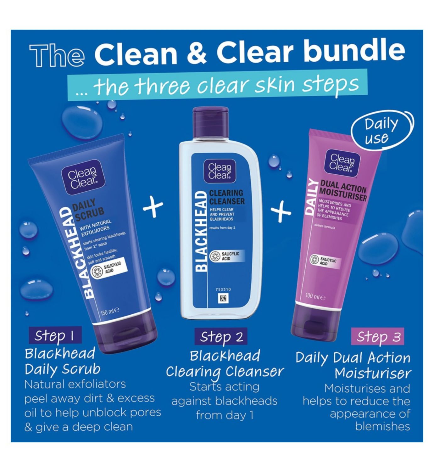 Clean & Clear Dual Action Oil-Free Moisturiser 100ml - British product