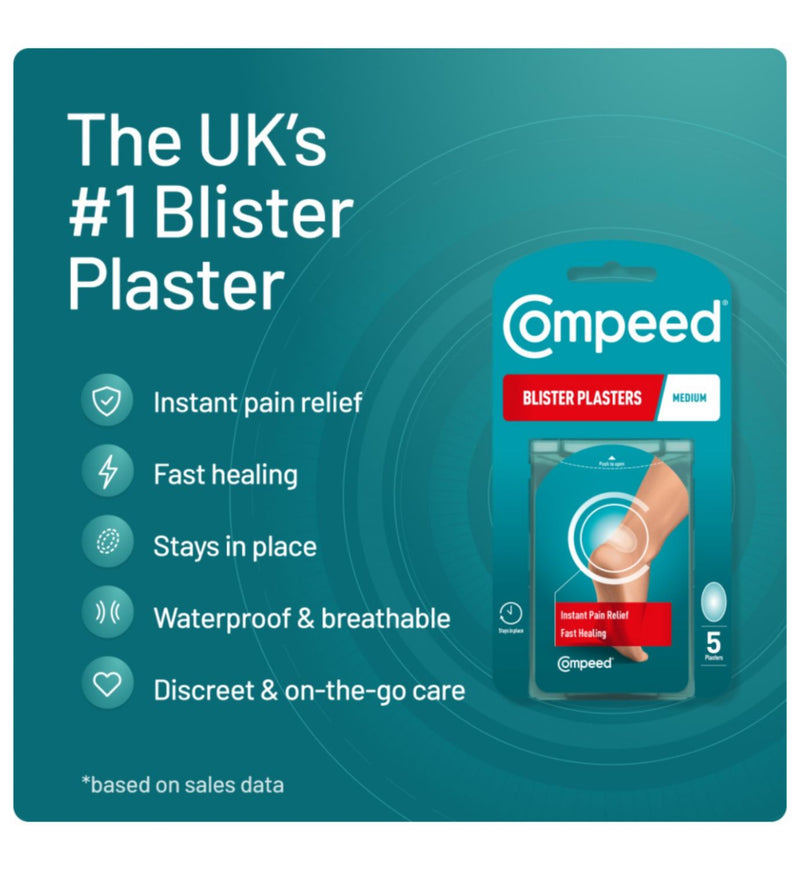 Compeed Hydrocolloid Blister Plasters Medium 5 Pack - British product
