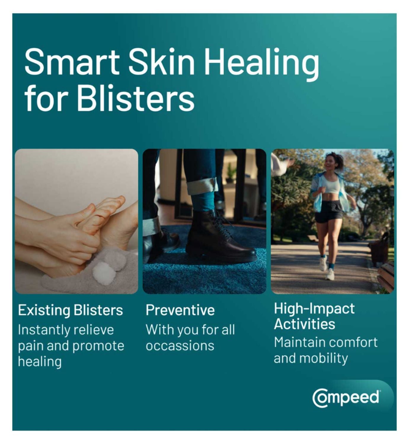 Compeed small hydrocolloid blister plasters for feet - British product