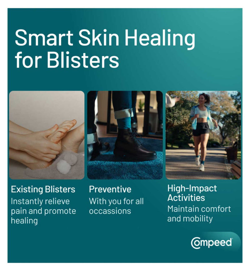 Compeed small hydrocolloid blister plasters for feet - British product