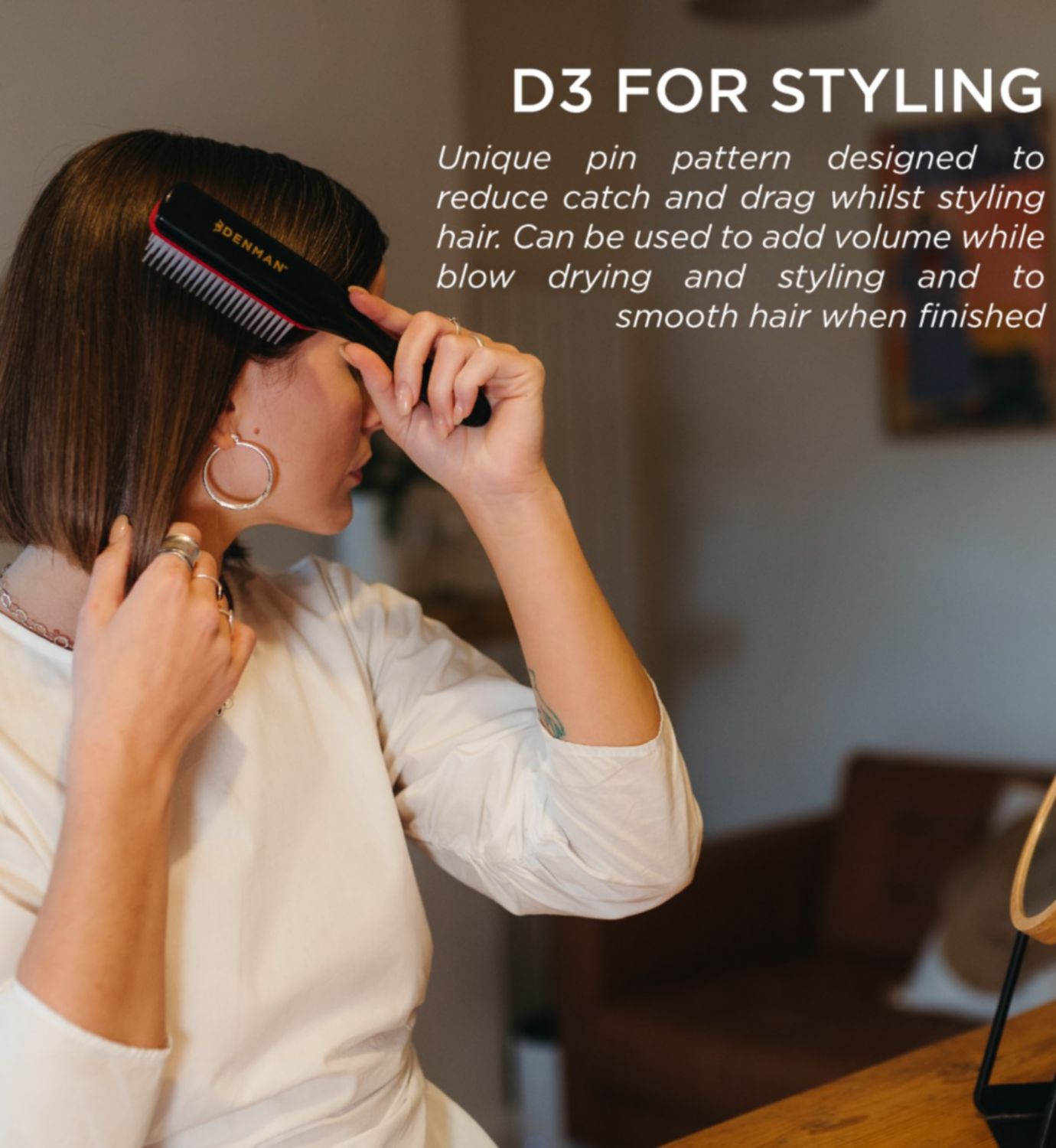 Denman D3 curl definer brush 7 row - British product