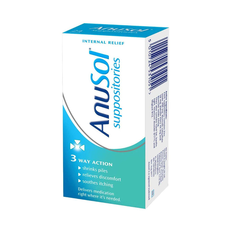 Anusol haemorrhoid suppositories 24 unit pack - British product