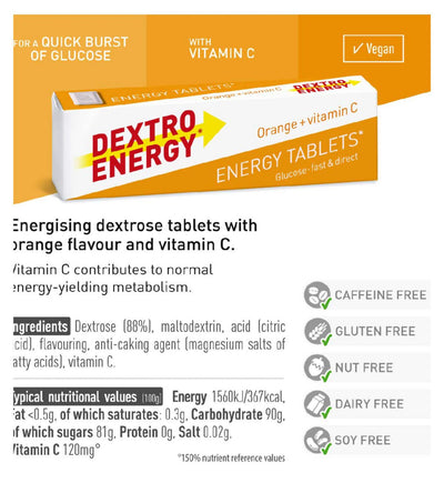 Dextro Energy Appelsin Vitamin C energitabletter 2 x 47 g 28 tabletter