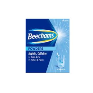 Beechams aspirin caffeine powder packets 10 count (British brand)