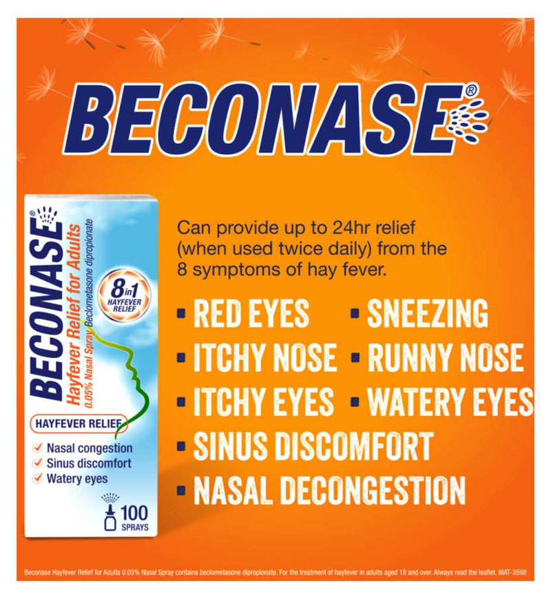 Beconase hayfever relief nasal spray 100 sprays - British product