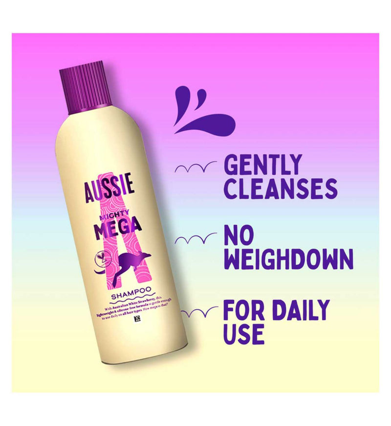 Aussie Mighty Mega everyday clarifying vegan shampoo 300ml - British product