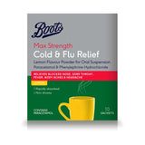 Boots Cold Flu Relief Lemon Flavour Powder 10 Sachets - British product