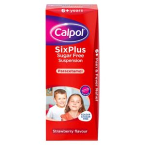 Calpol SixPlus strawberry suspension 6+ Years 200ml - British product