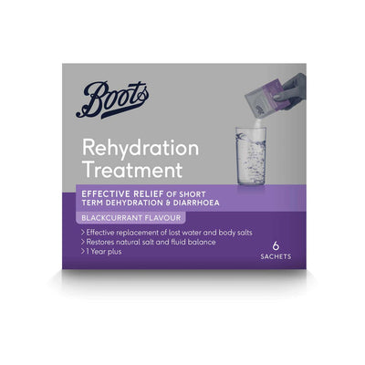 Boots Rehydration Treatment Blackcurrant Flavour Medicine 6 Sachets