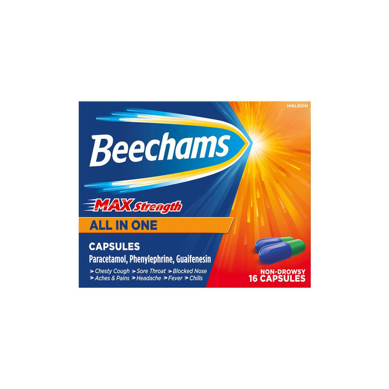 Beechams Max Strength Cold and Flu Capsules 16 - British product