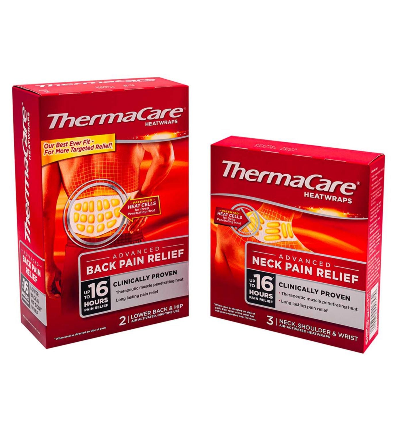 ThermaCare heatwrap back pain relief 2 pack (British brand)