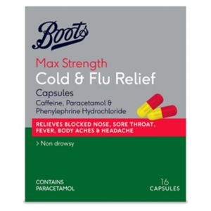 Boots Max Strength Cold & Flu Relief Capsules 16 Capsules