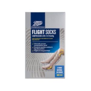 Boots Flight Socks 14-17mmHg Natural Size 4-6 - British product