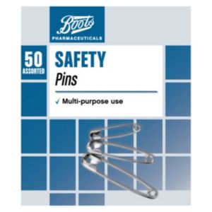 Boots safety pins 50 assorted - British product