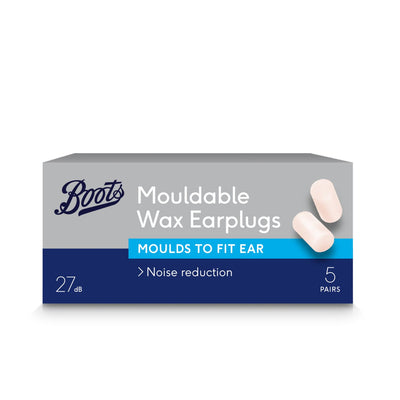 Boots Mouldable Wax Earplugs Hearing Protection 5 Pairs