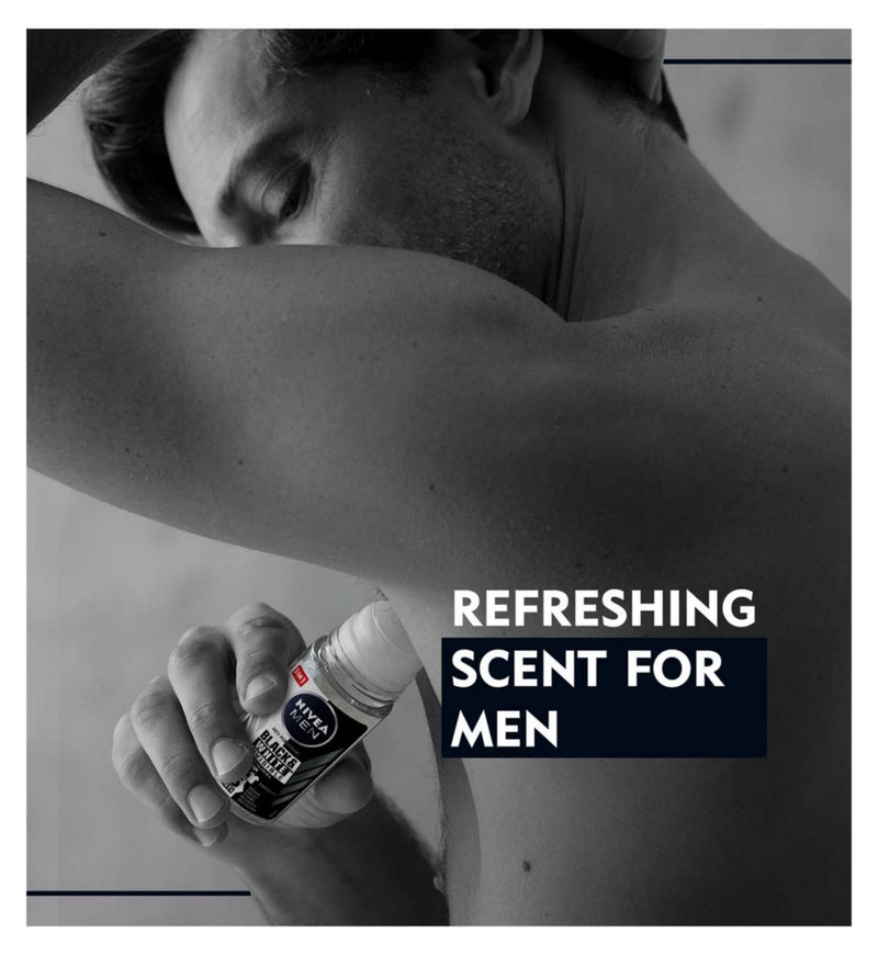 NIVEA Black & White Invisible Anti-Perspirant Roll-On 50ml, imported from the UK