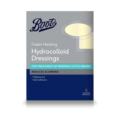 Boots Faster Healing Hydrocolloid Dressings Pack of 5 Assorted Plasters