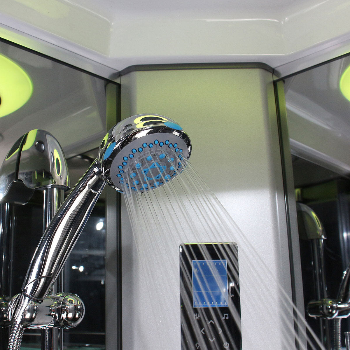 Insignia Diamond 1100mm offset quadrant steam shower in 2 colours, UK version