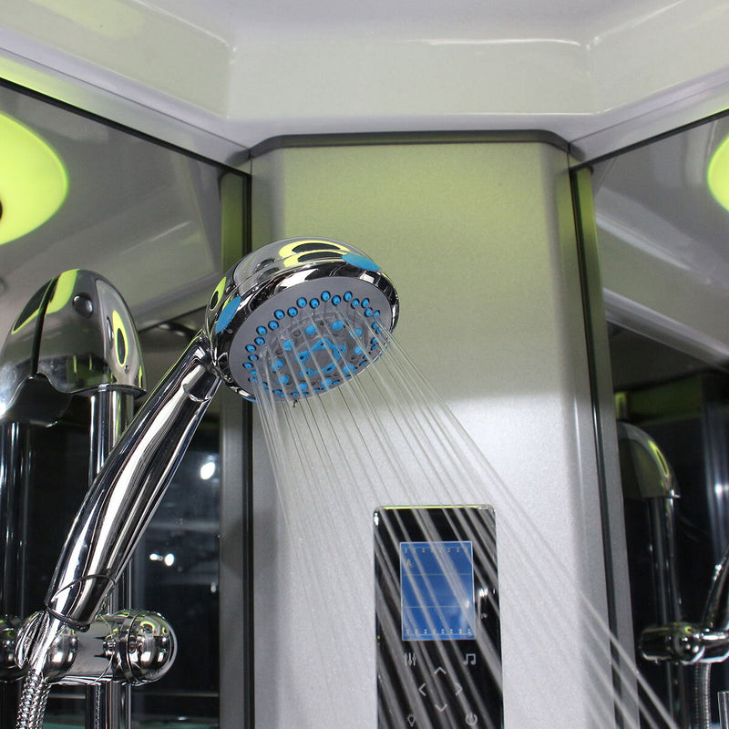 Insignia Diamond 1100mm offset quadrant steam shower in 2 colours, UK version