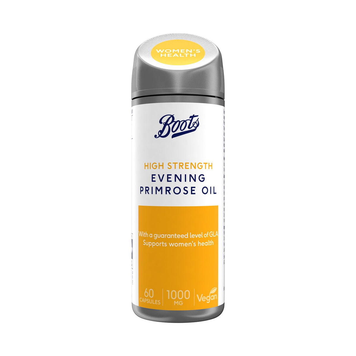 Boots evening primrose oil supplement capsules imported from the UK