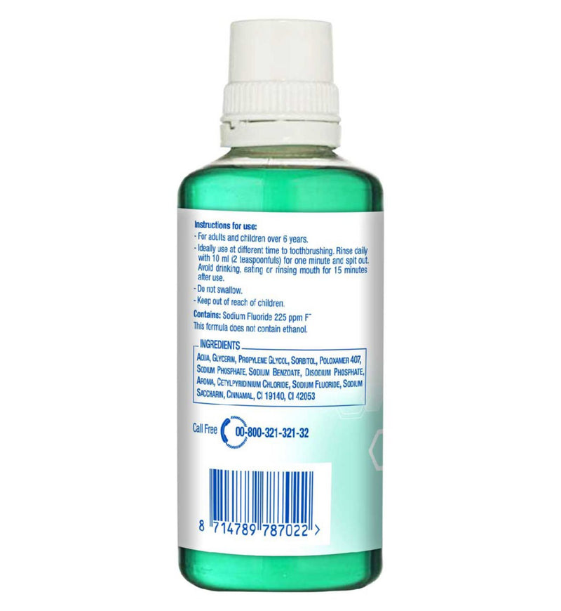 Colgate FluoriGard fluoride rinse mouthwash alcohol free 400ml (British brand)