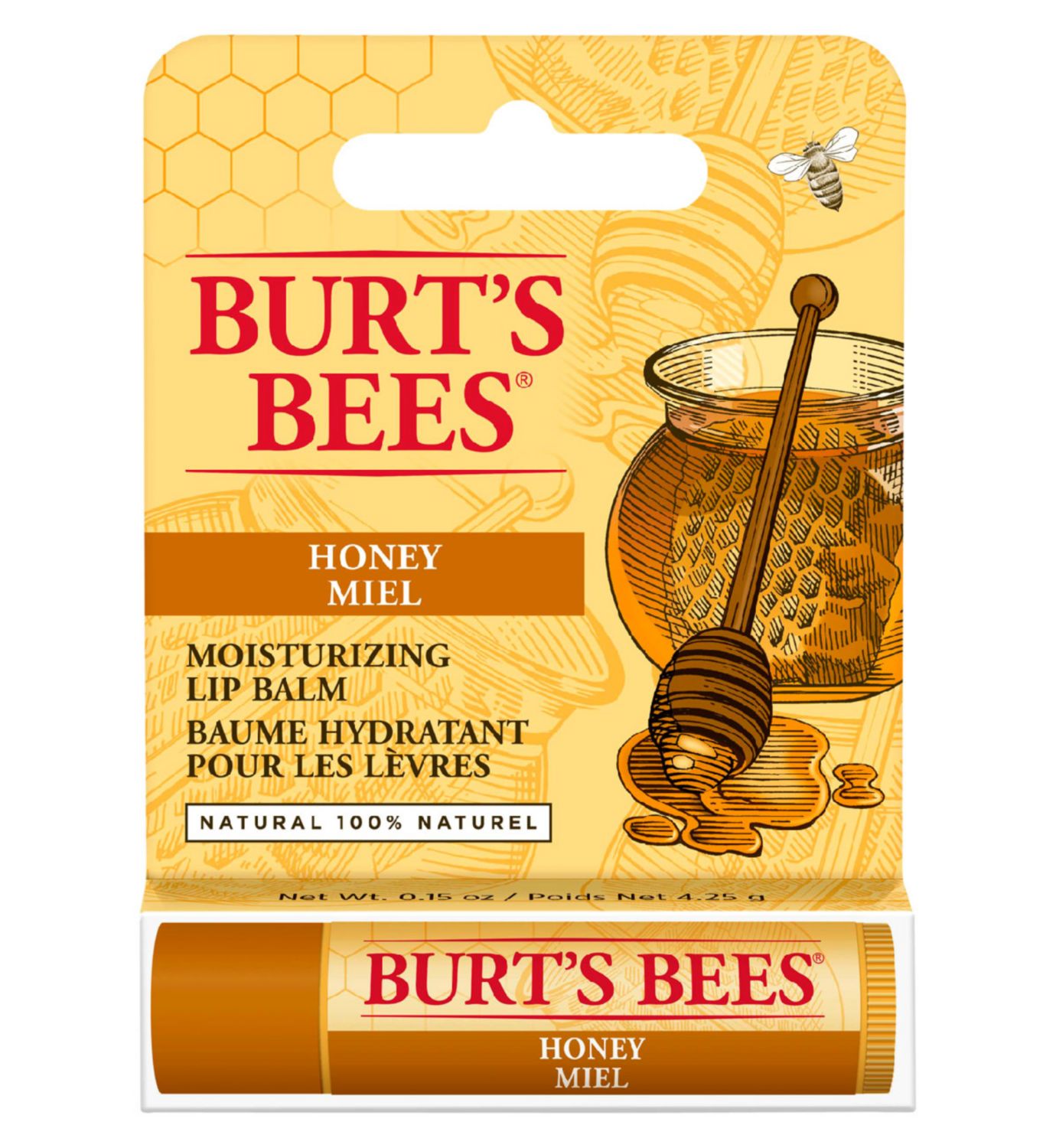 Burt's Bees honey lip balm 4.25g - British product